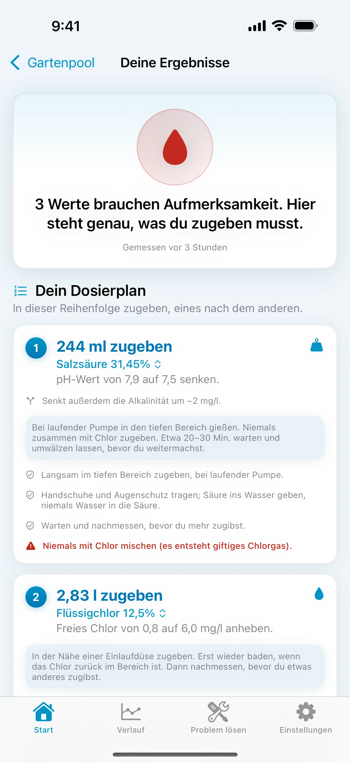 Exakter Dosierplan